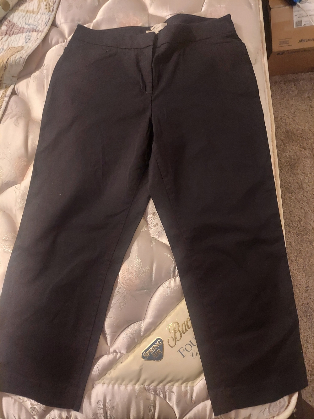 Talbots Black Cropped Straight-Leg Pants